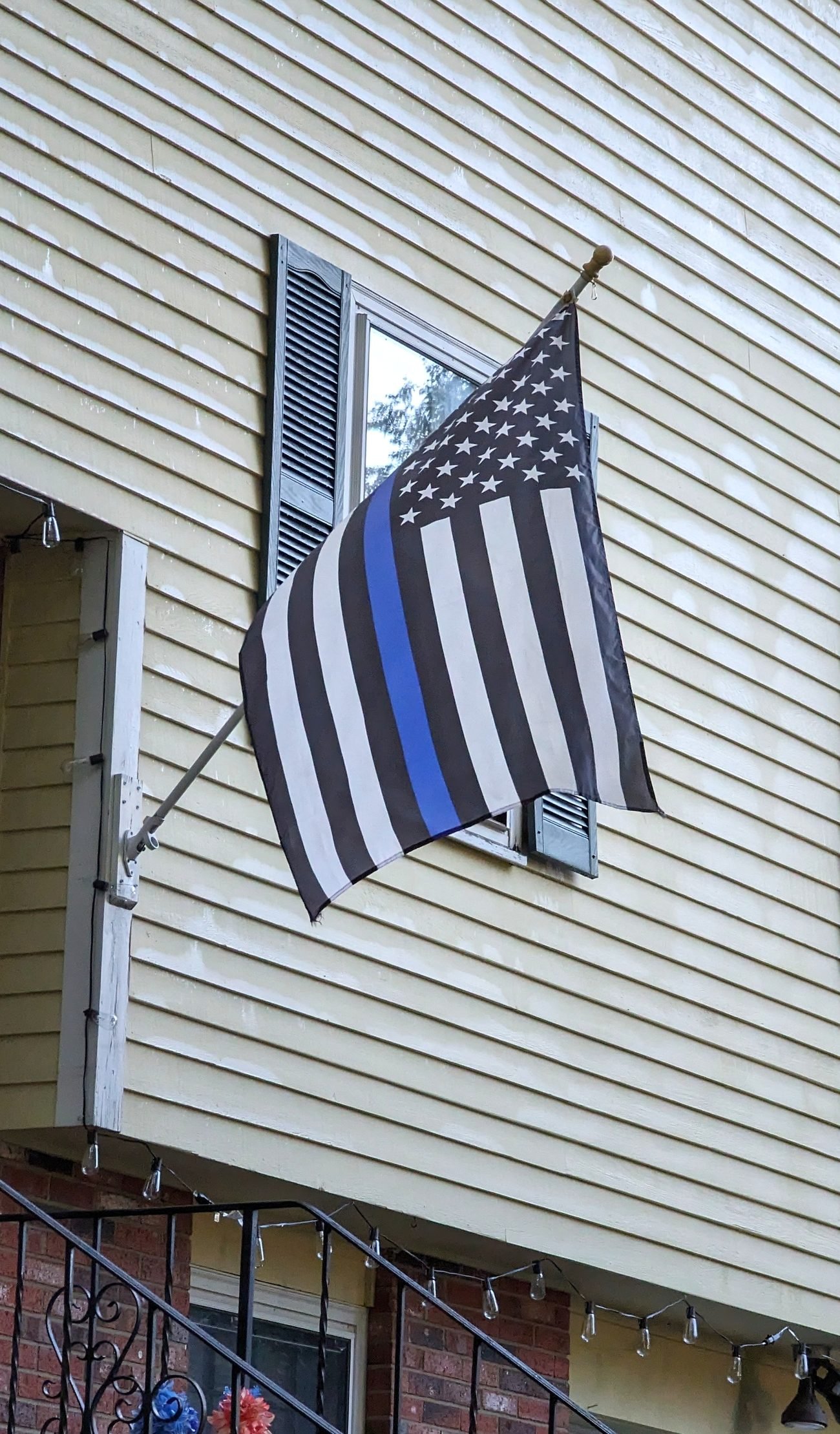 Thin blue line flag honoring law enforcement
