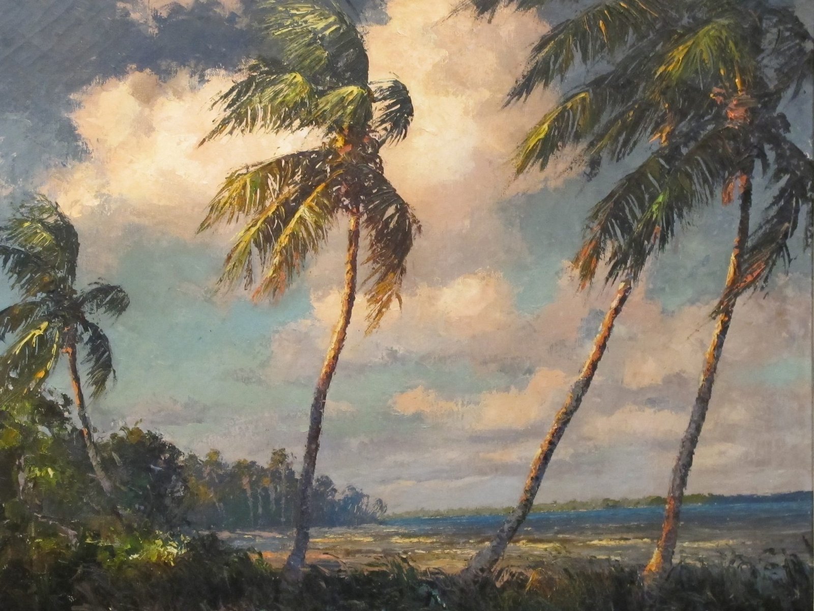 A.E. Backus painting of Fort Pierce palms